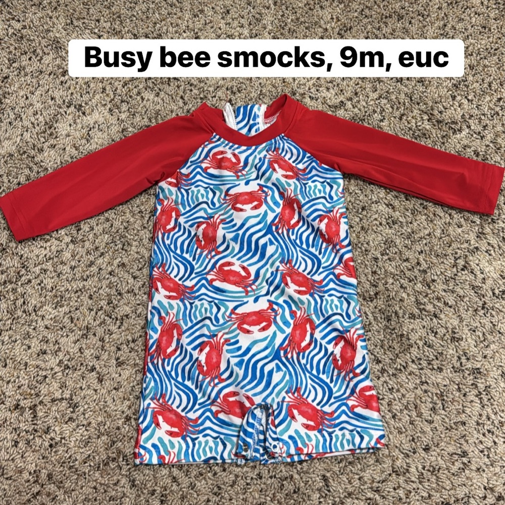 Busy Bee Smocks Crab Rash Guard Swimwear